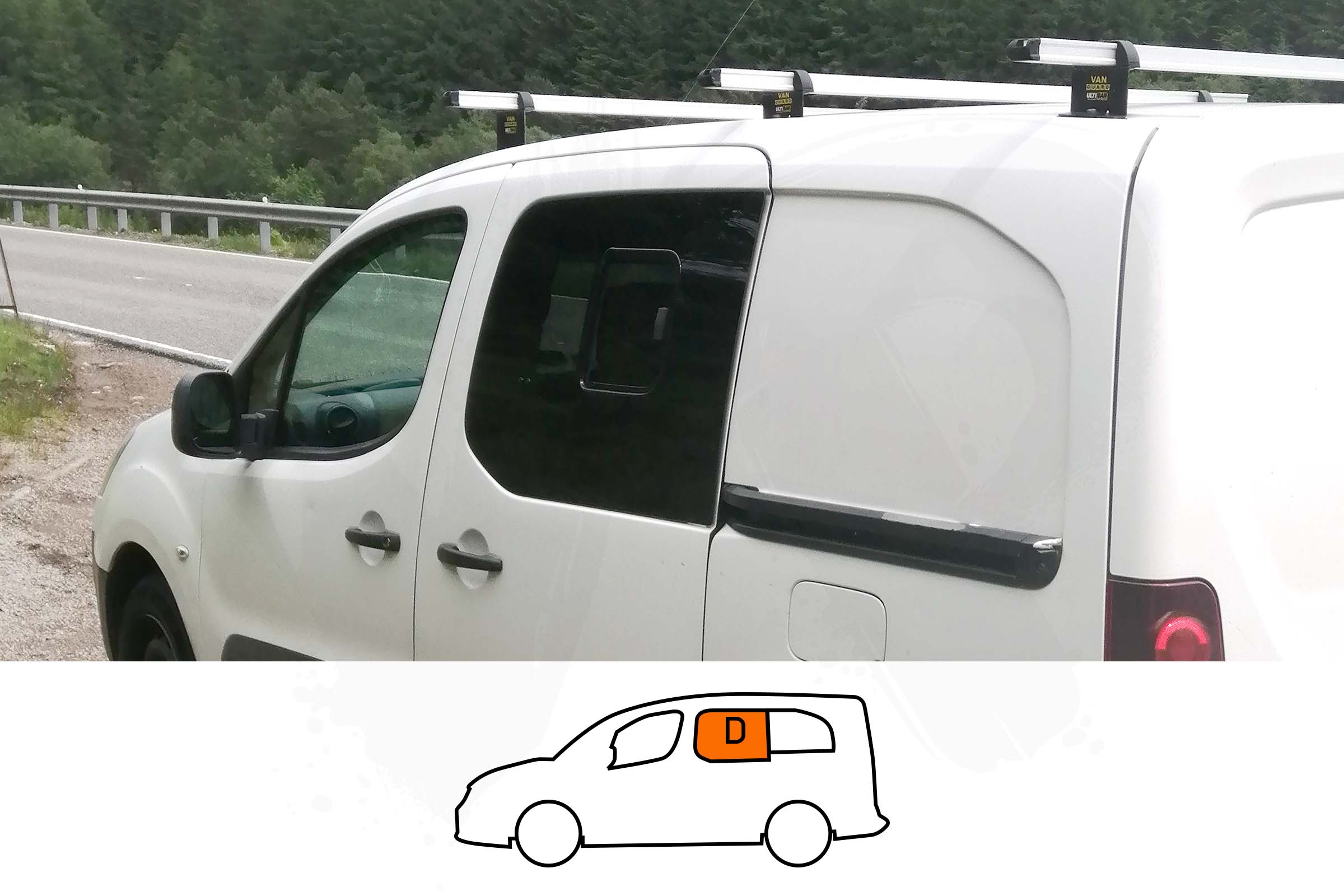 Partner/Berlingo N/S/F Opening Window in Privacy Tint