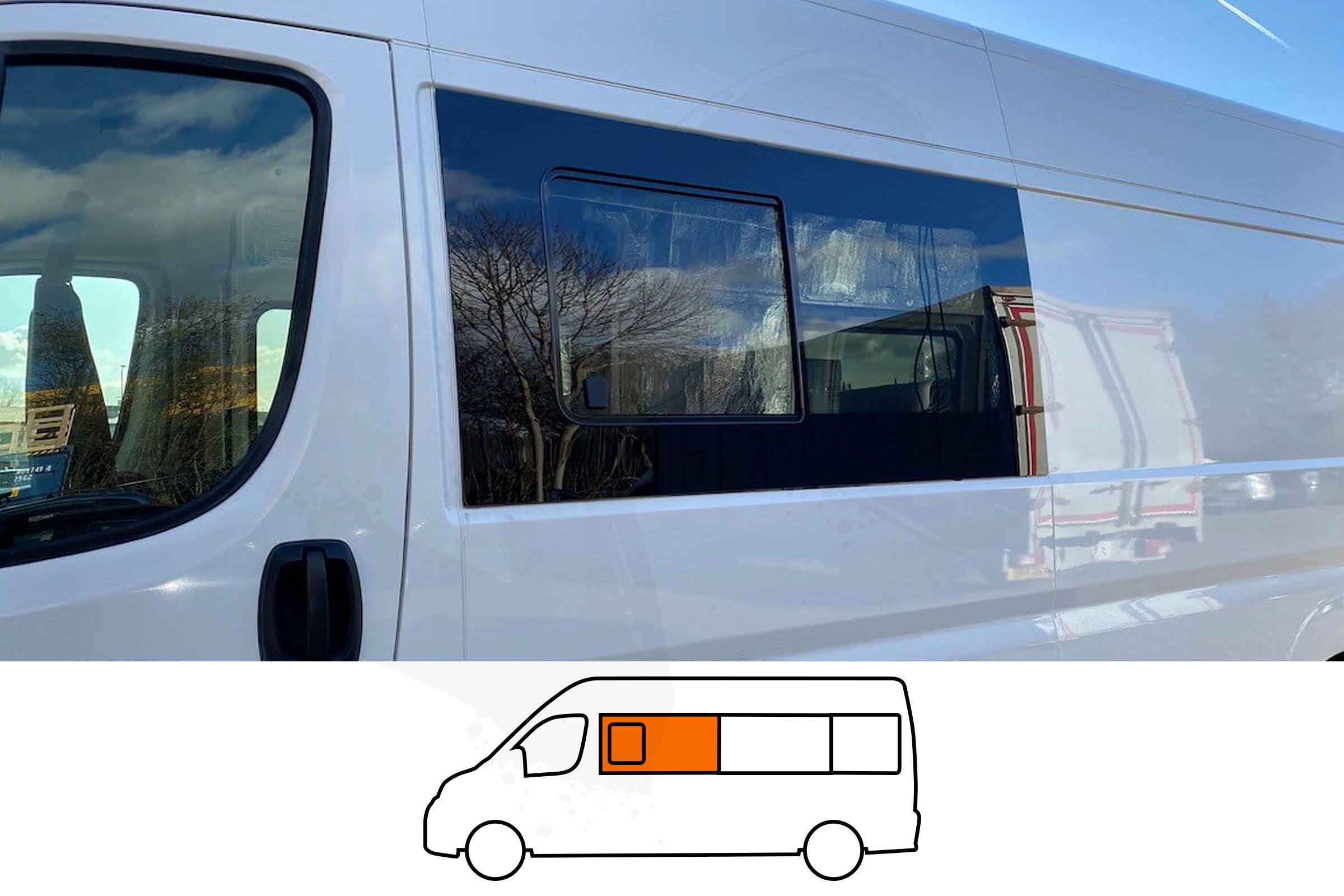 Ducato/Boxer/Relay/Movano (MWB/LWB/XLWB) N/S Front Opening Window In Privacy Tint