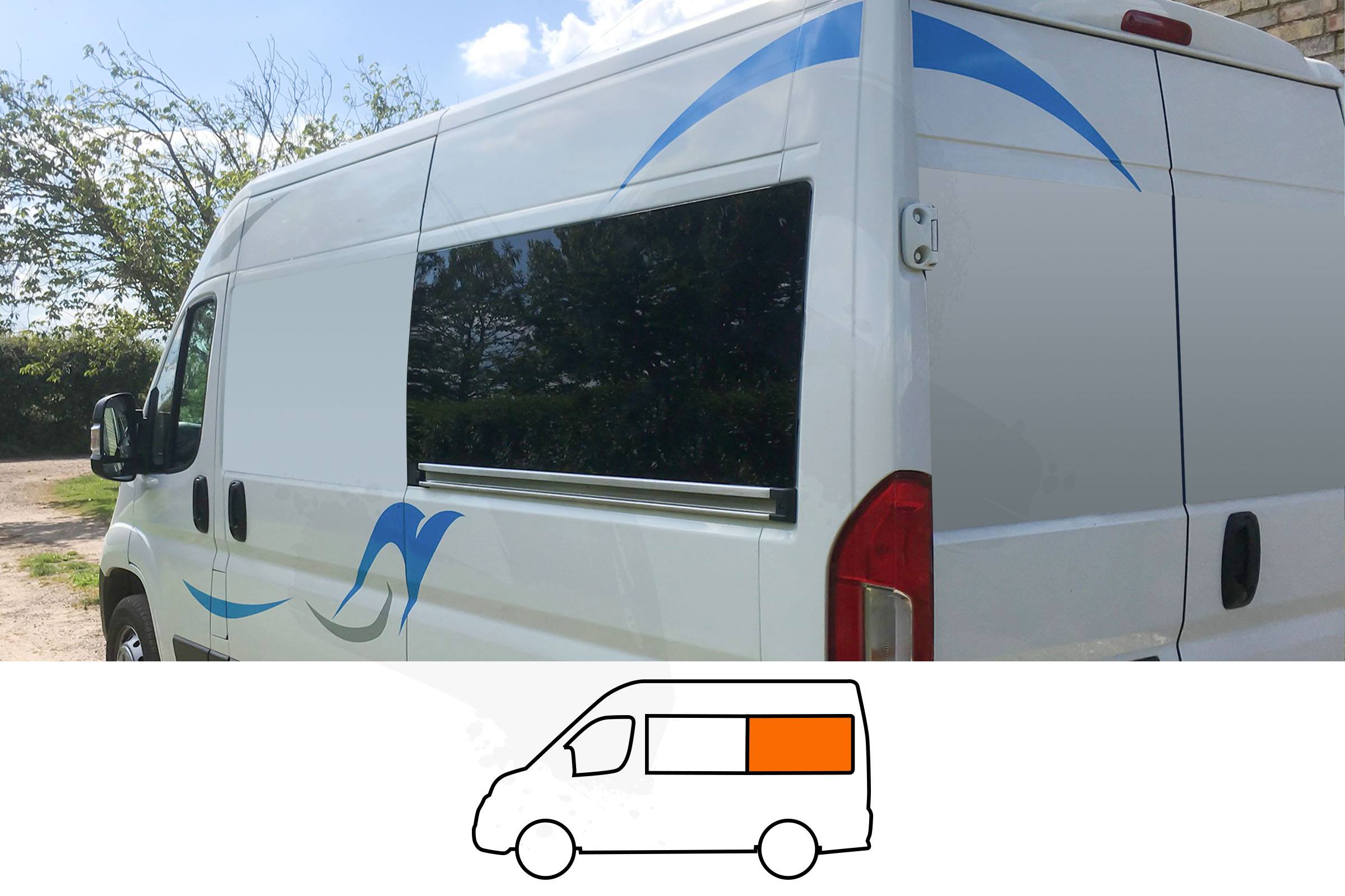 Ducato/Boxer/Relay/Movano (SWB) N/S Rear Fixed Window In Privacy Tint
