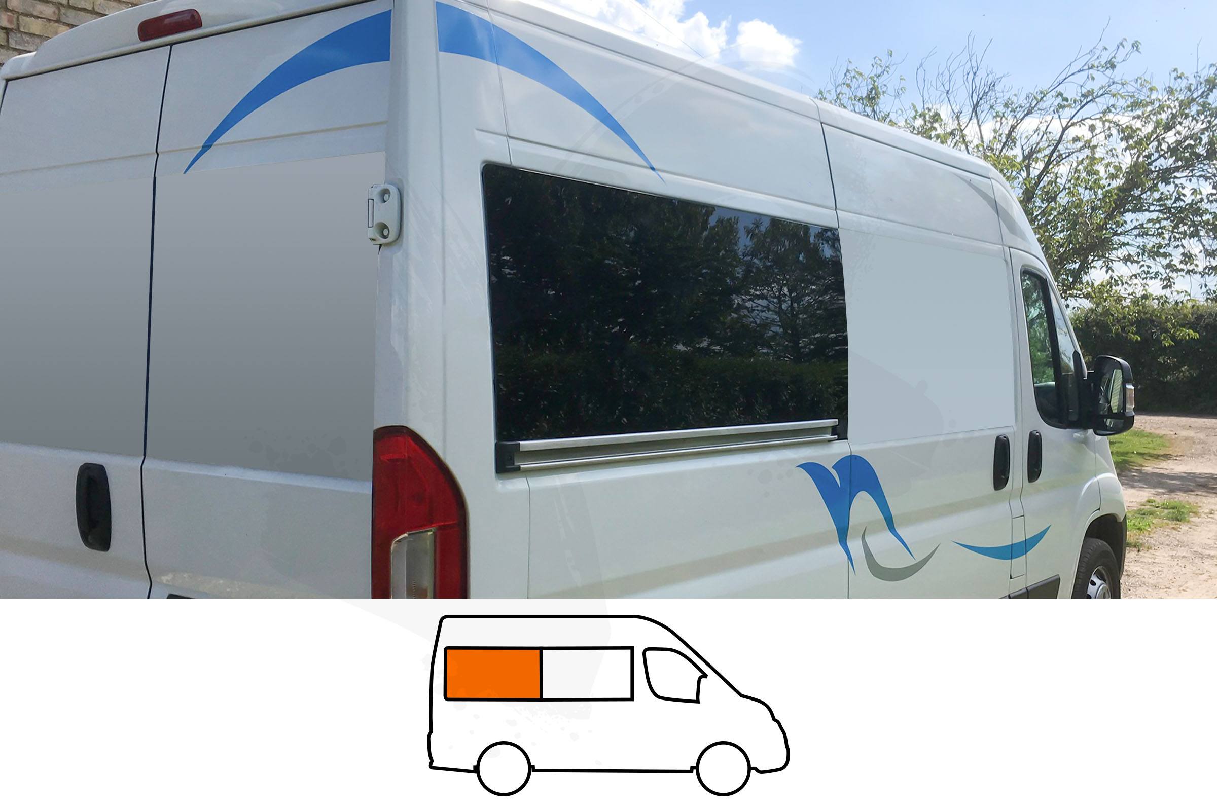 Ducato/Boxer/Relay/Movano (SWB) O/S Rear Fixed Window In Privacy Tint