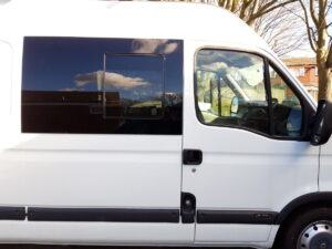 Alternative view of Master/Movano 1997 > 2010 O/S/F (SWB/MWB/LWB) Opening Window In Privacy Tint