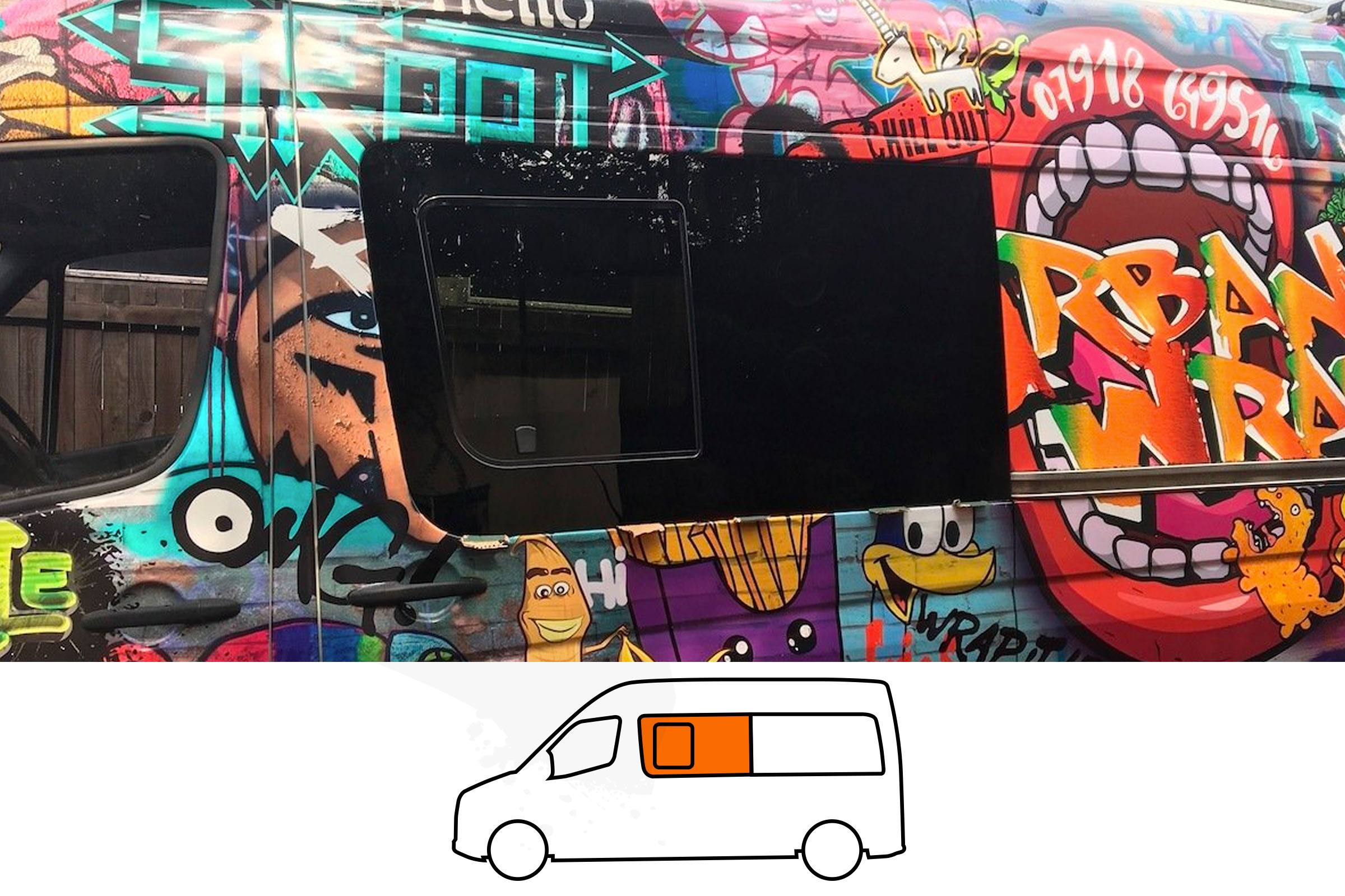 Sprinter 06-25/Crafter 06-17 MWB/LWB/XLWB N/S/F Opening Window in Privacy Tint