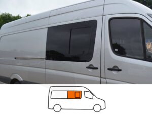 Sprinter 06-25/Crafter 06-17 MWB/LWB/XLWB O/S/F Opening Window in Privacy Tint