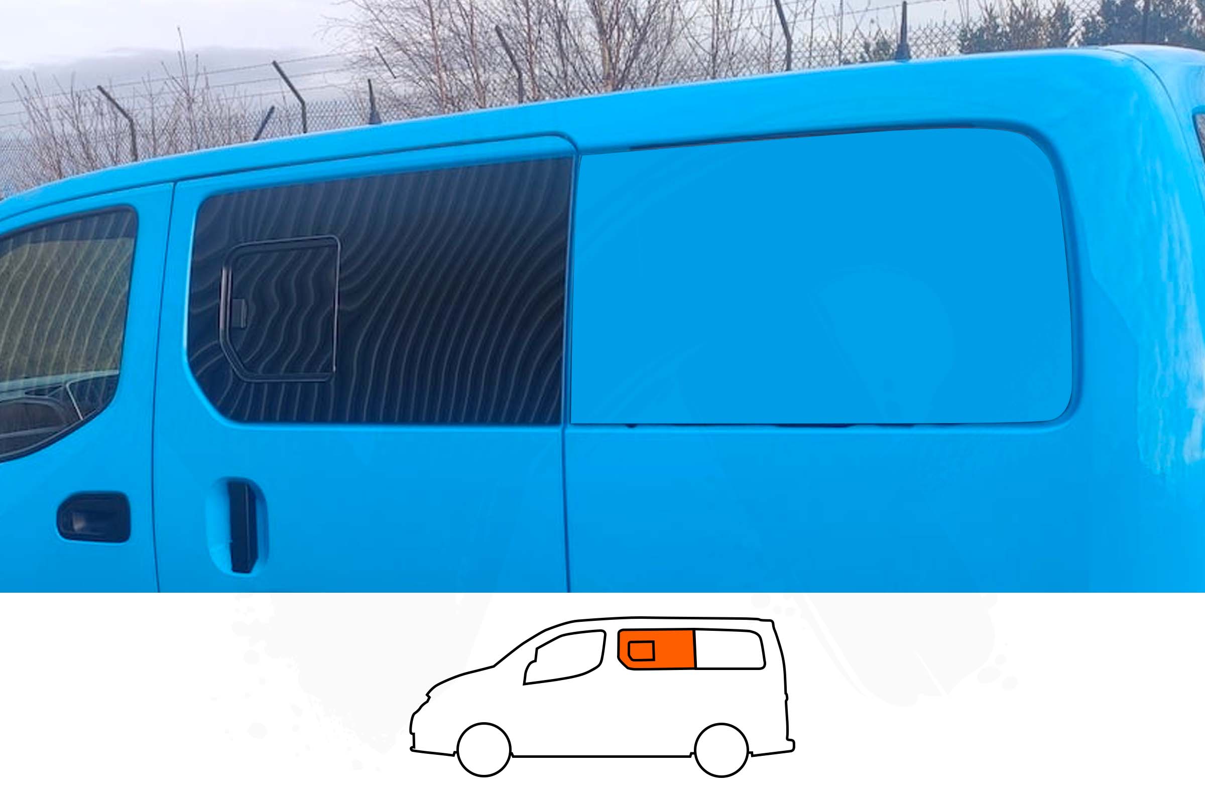 Nissan NV200 N/S/F Opening Window in Privacy Tint
