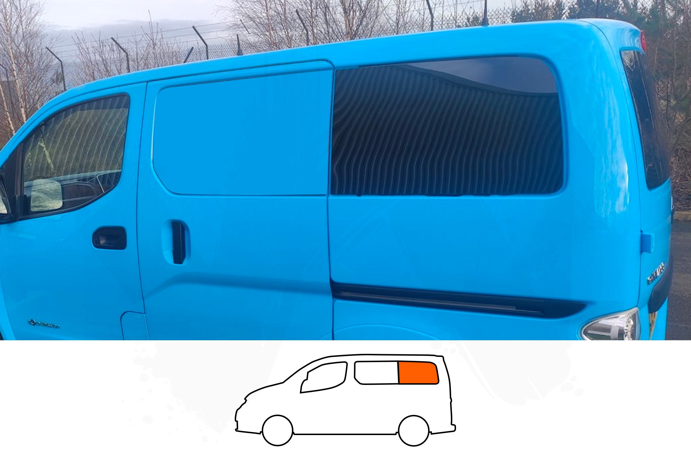 Nissan NV200 N/S/R (Rear) Fixed Window in Privacy Tint