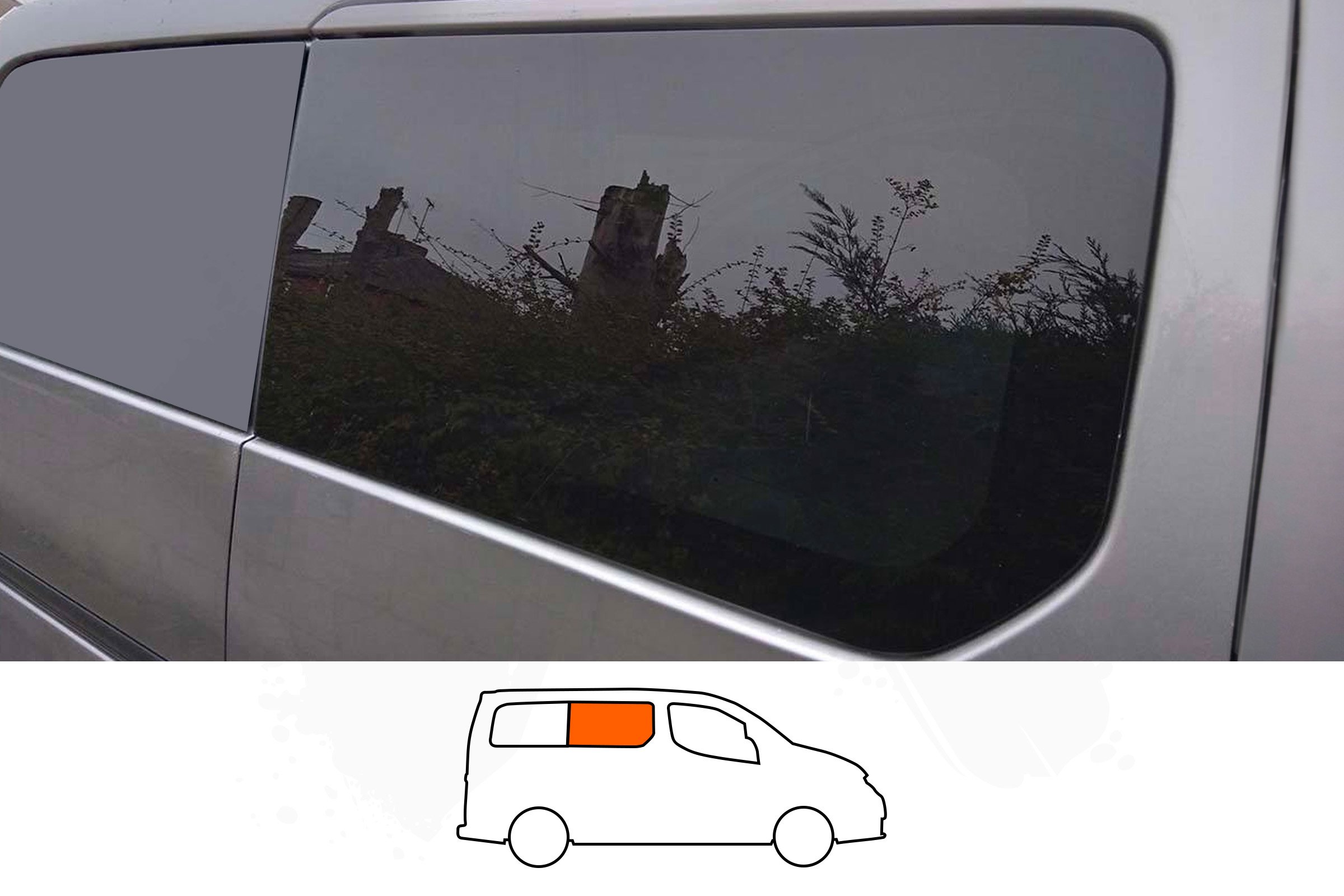 Nissan NV200 O/S/F Fixed Window in Privacy Tint