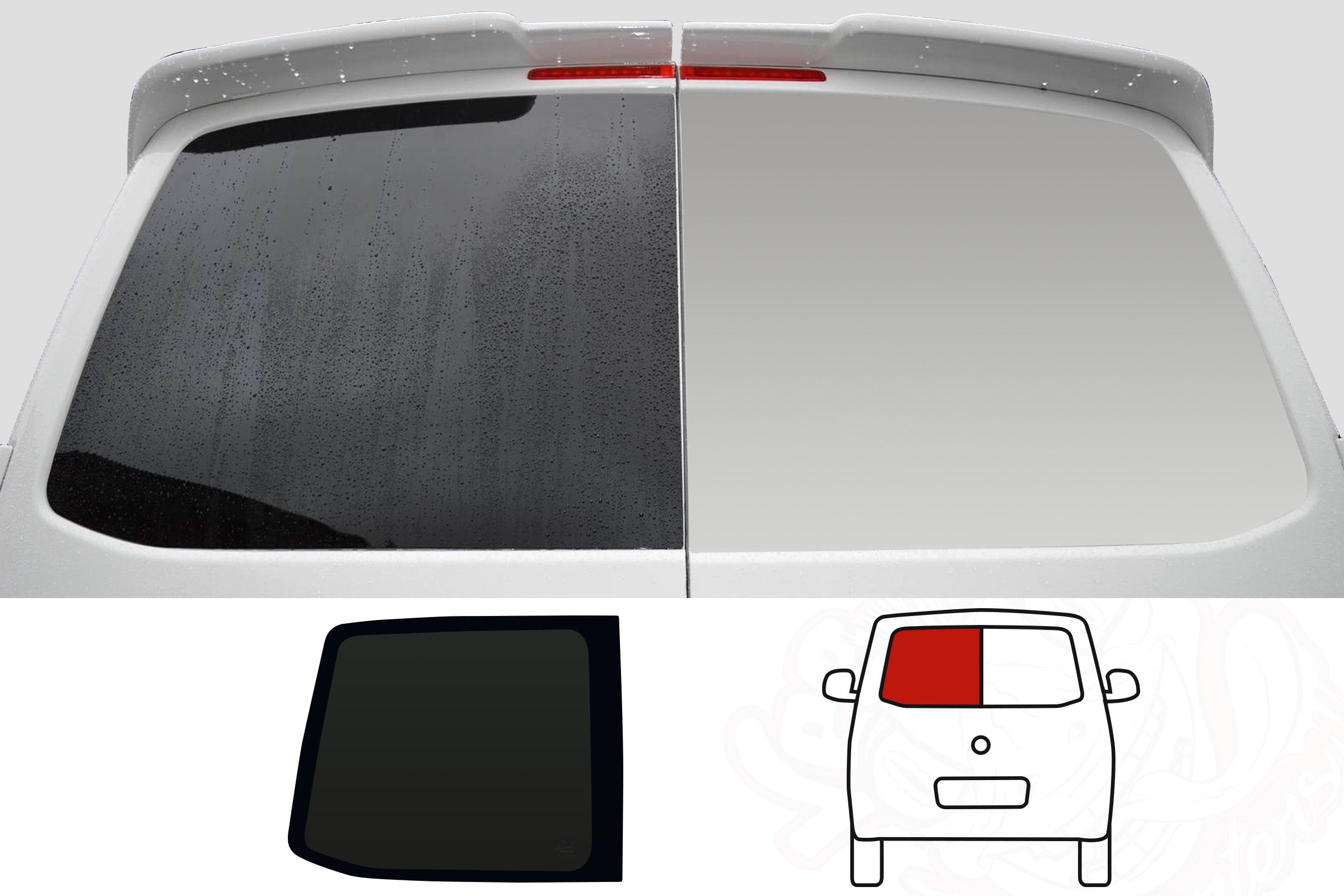 VW T5/T5.1/T6/T6.1 N/S Twin Rear Door Window In Privacy Tint (Nearside)