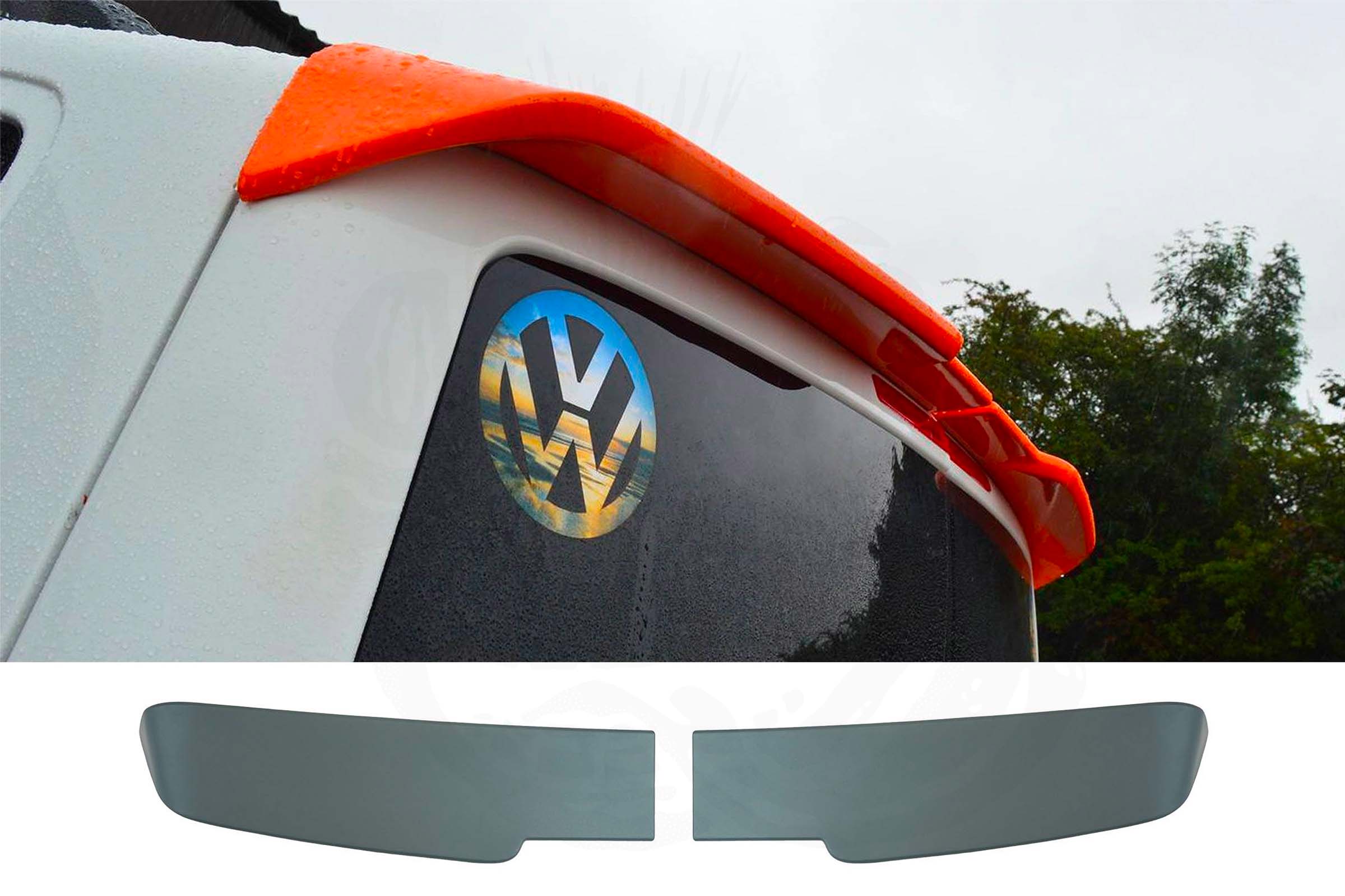 T5/T5.1/T6/T6.1 Sportline Style Rear Spoiler - Twin Door (PRIMED)