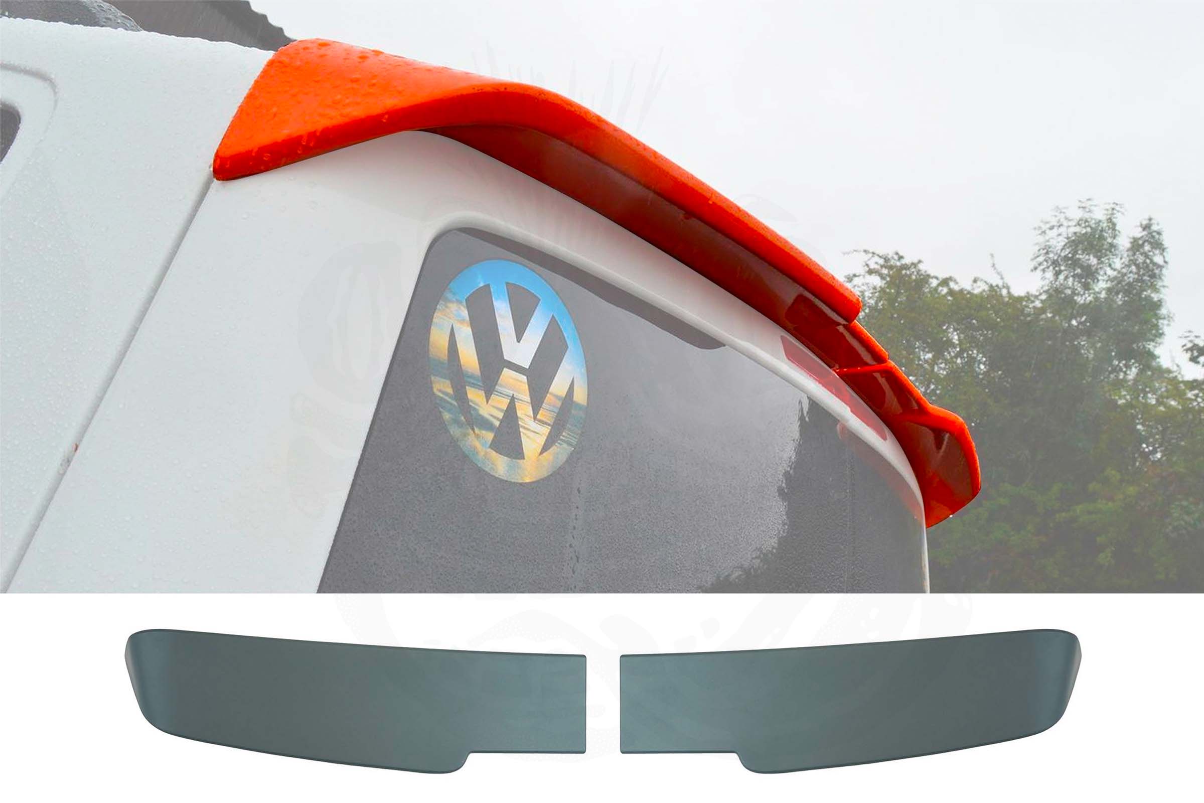 T5/T5.1/T6/T6.1 Sportline Style Rear Spoiler - Twin Door (PRIMED) - Image 2