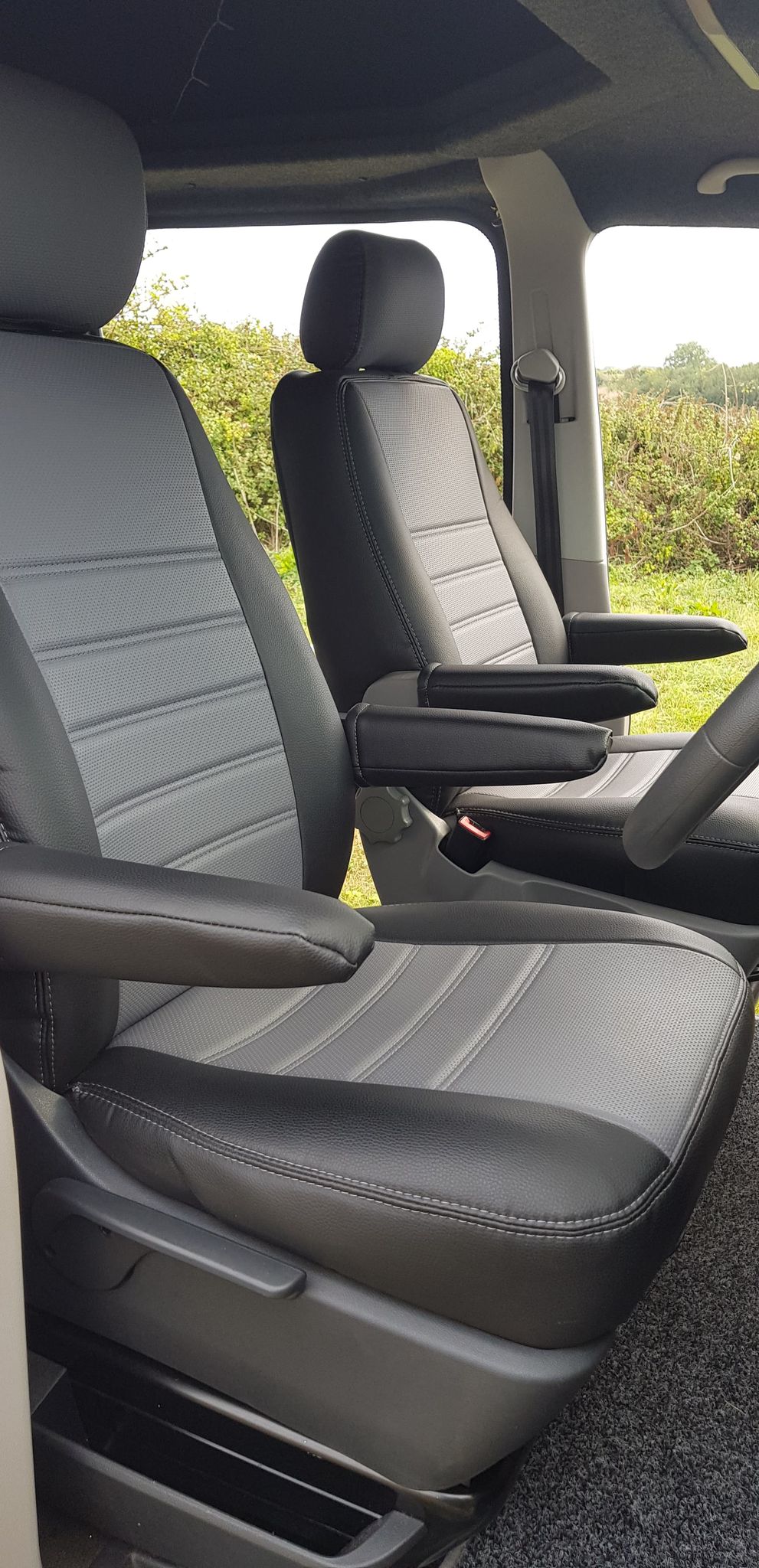 T5/T5.1 Punched Leather Style Seat Covers - Grey - Image 3