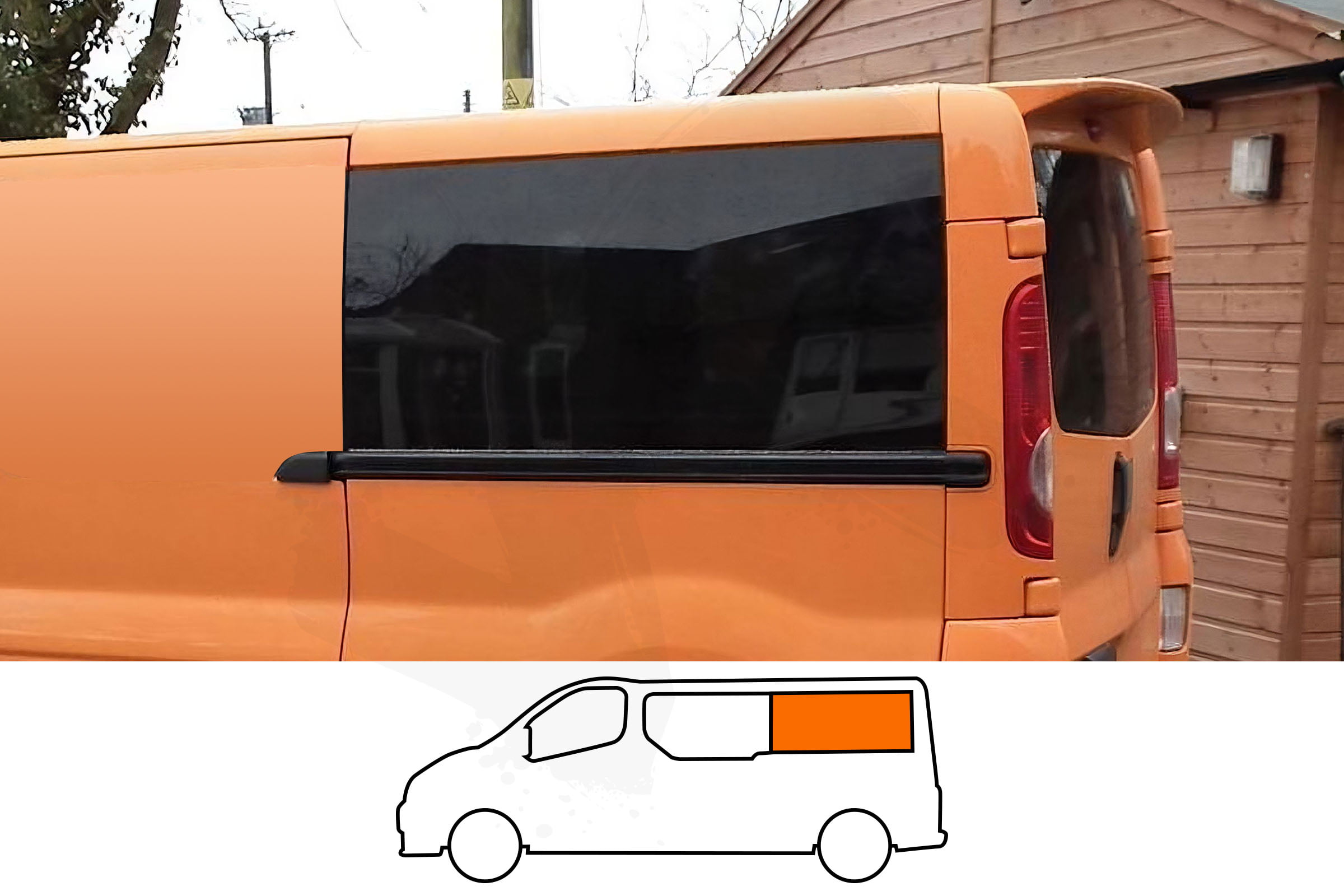 Trafic/Vivaro/Primastar 01-14 N/S/R (Rear) Fixed Window in Privacy Tint LWB