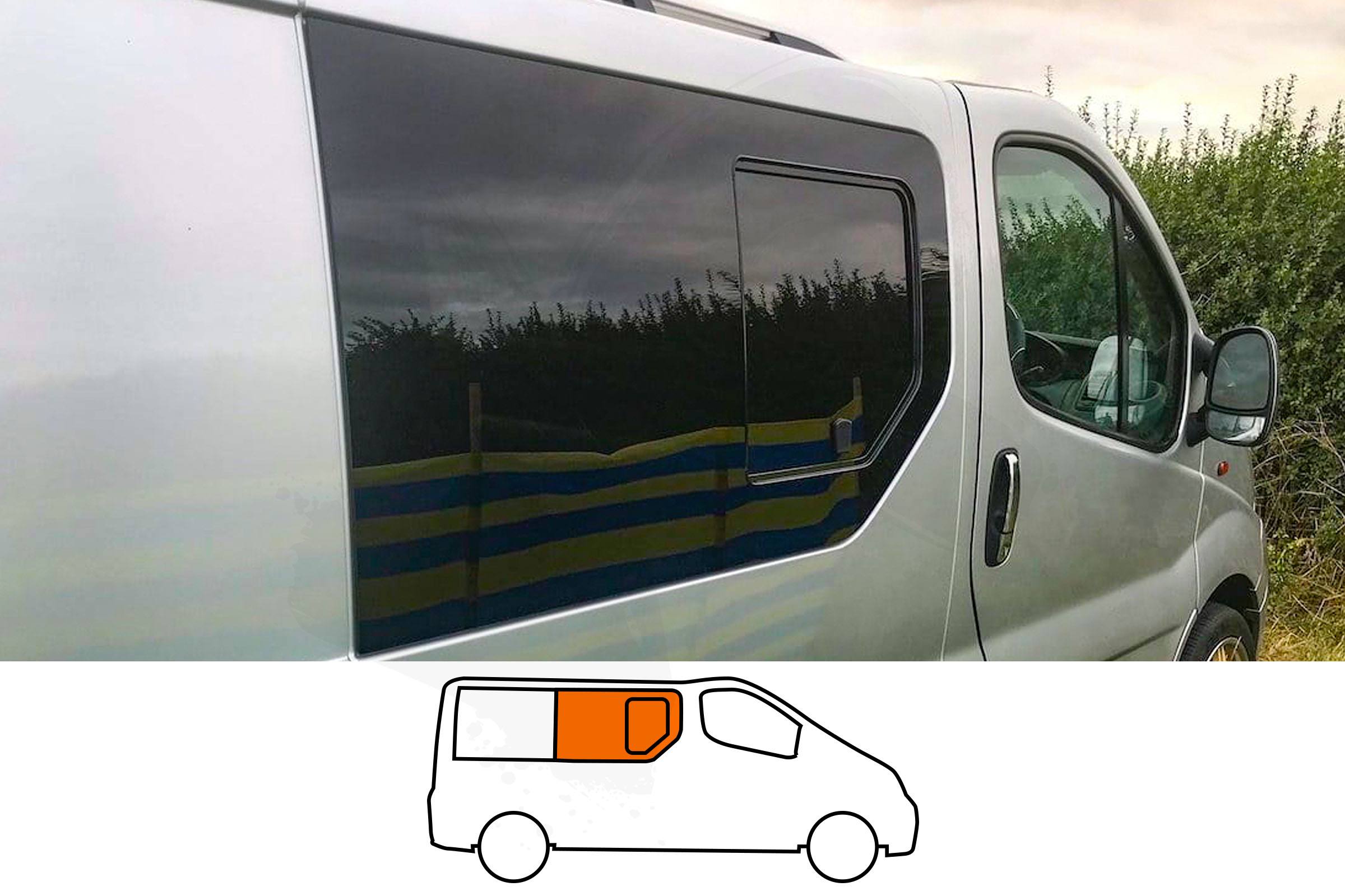 Trafic/Vivaro/Primastar 01-14 O/S/F Opening Window in Privacy Tint