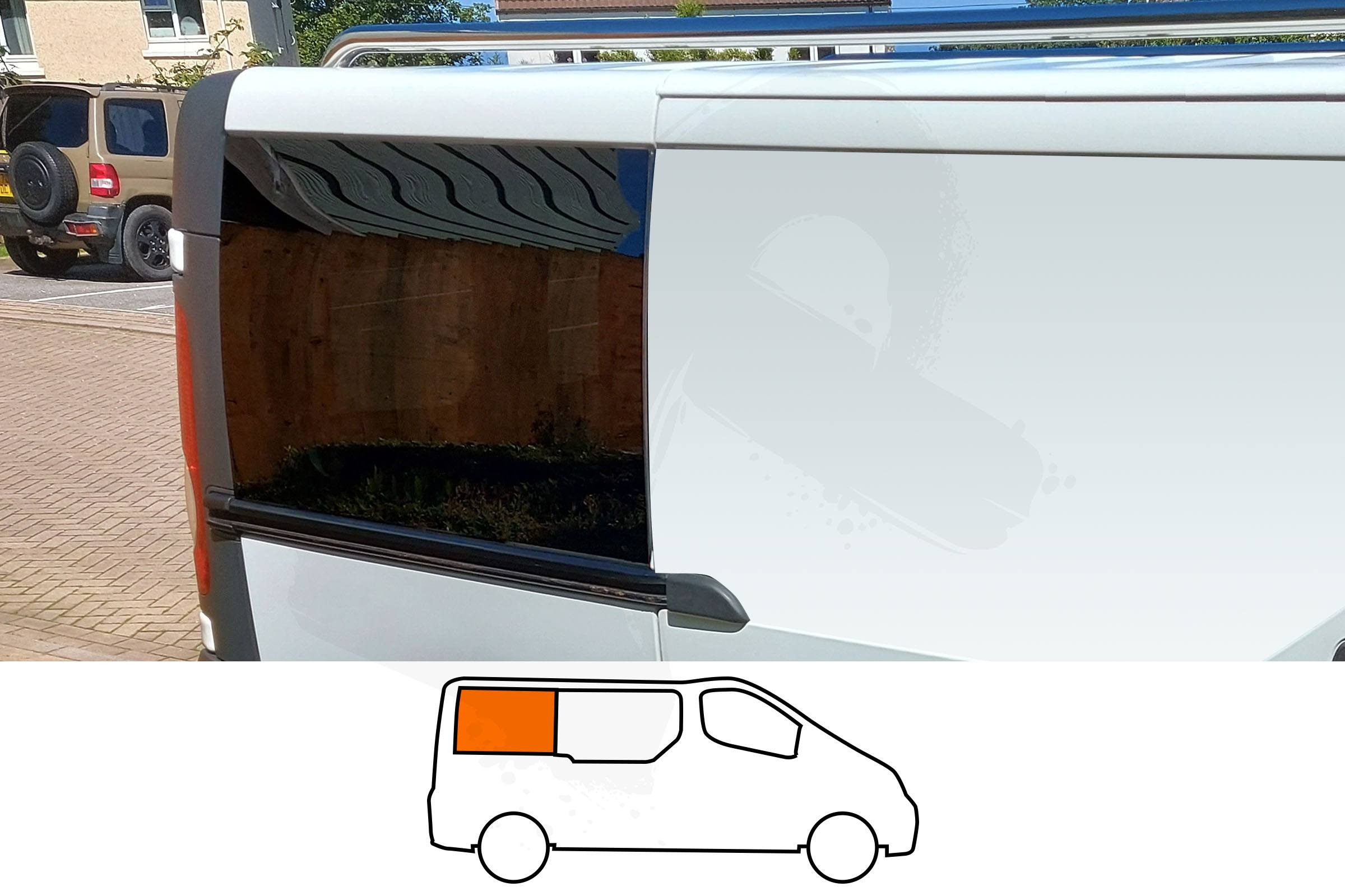 Trafic/Vivaro/Primastar O/S/R (Rear) Fixed Window in Privacy Tint SWB FOR SLIDING DOOR