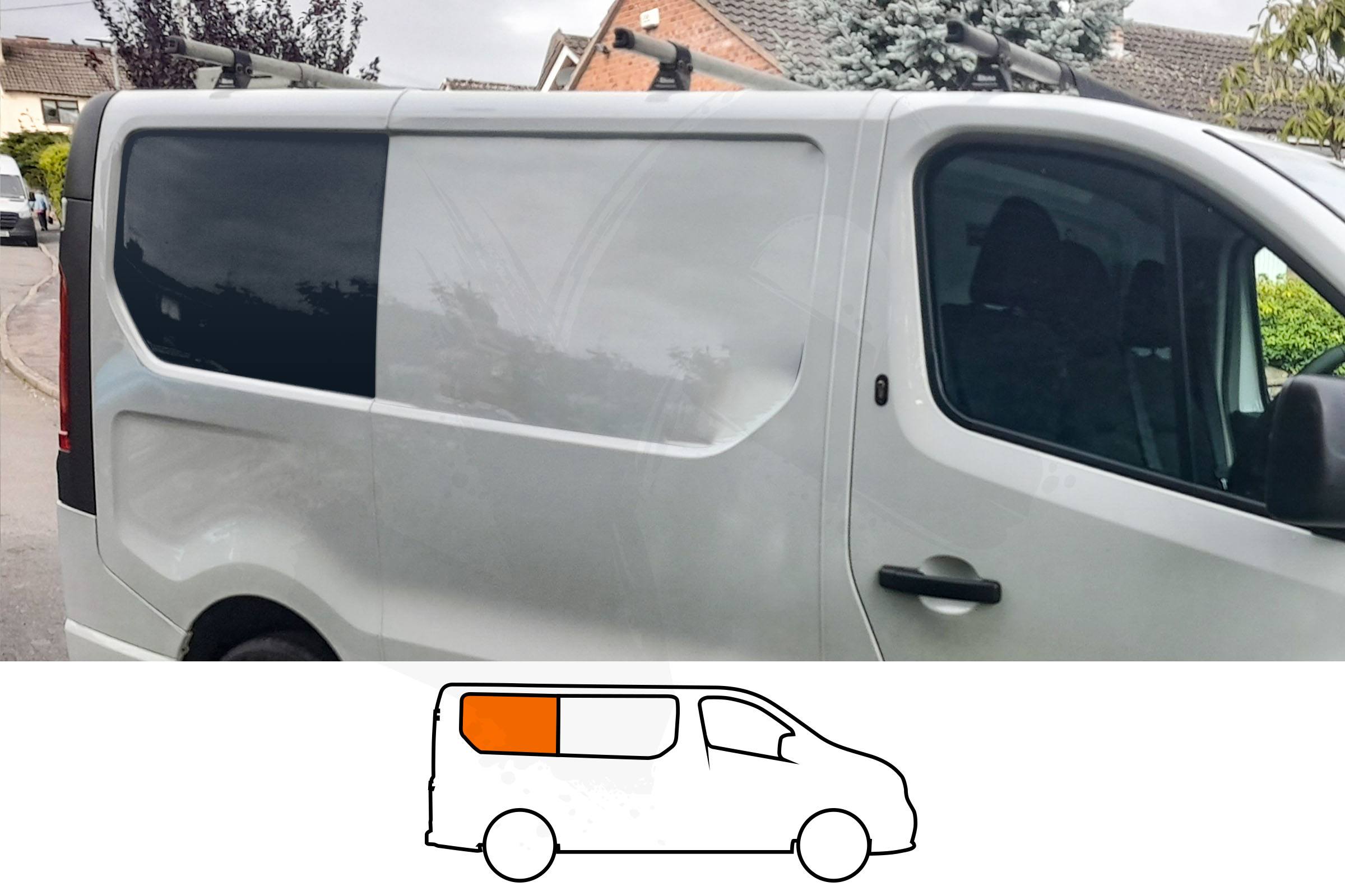 Trafic/Vivaro/NV300 X82 (2014 >) O/S/R (Rear) Fixed Window in Privacy Tint SWB