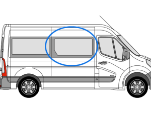 Alternative view of Master/Movano 2010>2024 O/S/F (MWB/LWB/XLWB) Fixed Window In Privacy Tint