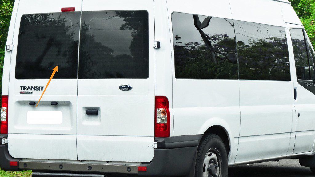 Ford Transit Nearside Back Door Window In Privacy Tint - Image 3