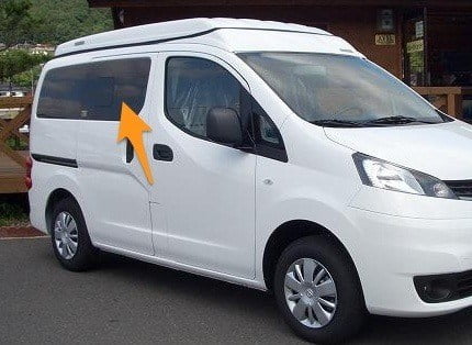 Nissan NV200 O/S/F Opening Window in Privacy Tint - Image 3