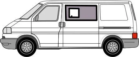VW T4 N/S/Front Opening Window In Privacy Tint (Nearside) - Image 2