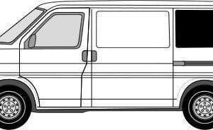 Alternative view of VW T4 N/S/Rear Quarter (SWB) Window In Privacy Tint (Nearside)