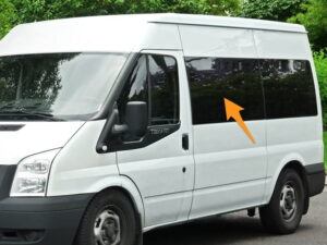 Alternative view of Ford Transit N/S/F Opening Window in Privacy Tint MWB/LWB