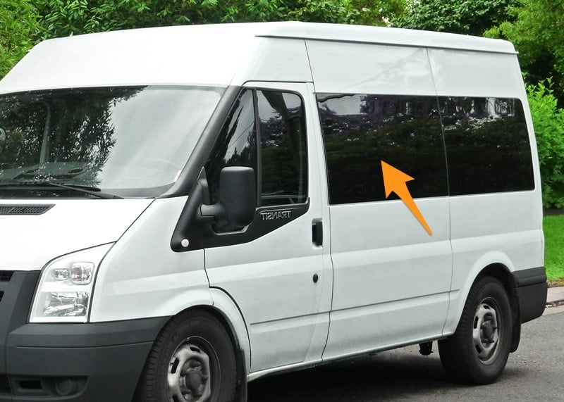 Ford Transit N/S/F Fixed Window in Privacy Tint SWB - Image 2