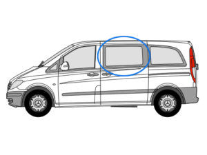Alternative view of Mercedes Vito 2014> N/S/F Opening Window in Privacy Tint