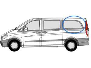 Mercedes Vito 2014> N/S/R Fixed Window in Privacy Tint LWB