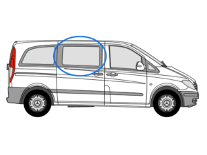 Mercedes Vito 2014> O/S/F Fixed Window in Privacy Tint