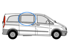 Alternative view of Mercedes Vito 2014> O/S/F Opening Window in Privacy Tint