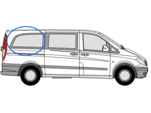 Mercedes Vito 2014> O/S/R Fixed Window in Privacy Tint LWB
