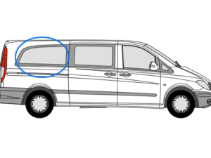 Mercedes Vito 2014> O/S/R Fixed Window in Privacy Tint XLWB