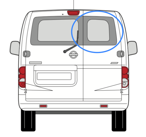 Nissan NV200 Offside Back Door Glass In Privacy Tint - Image 3