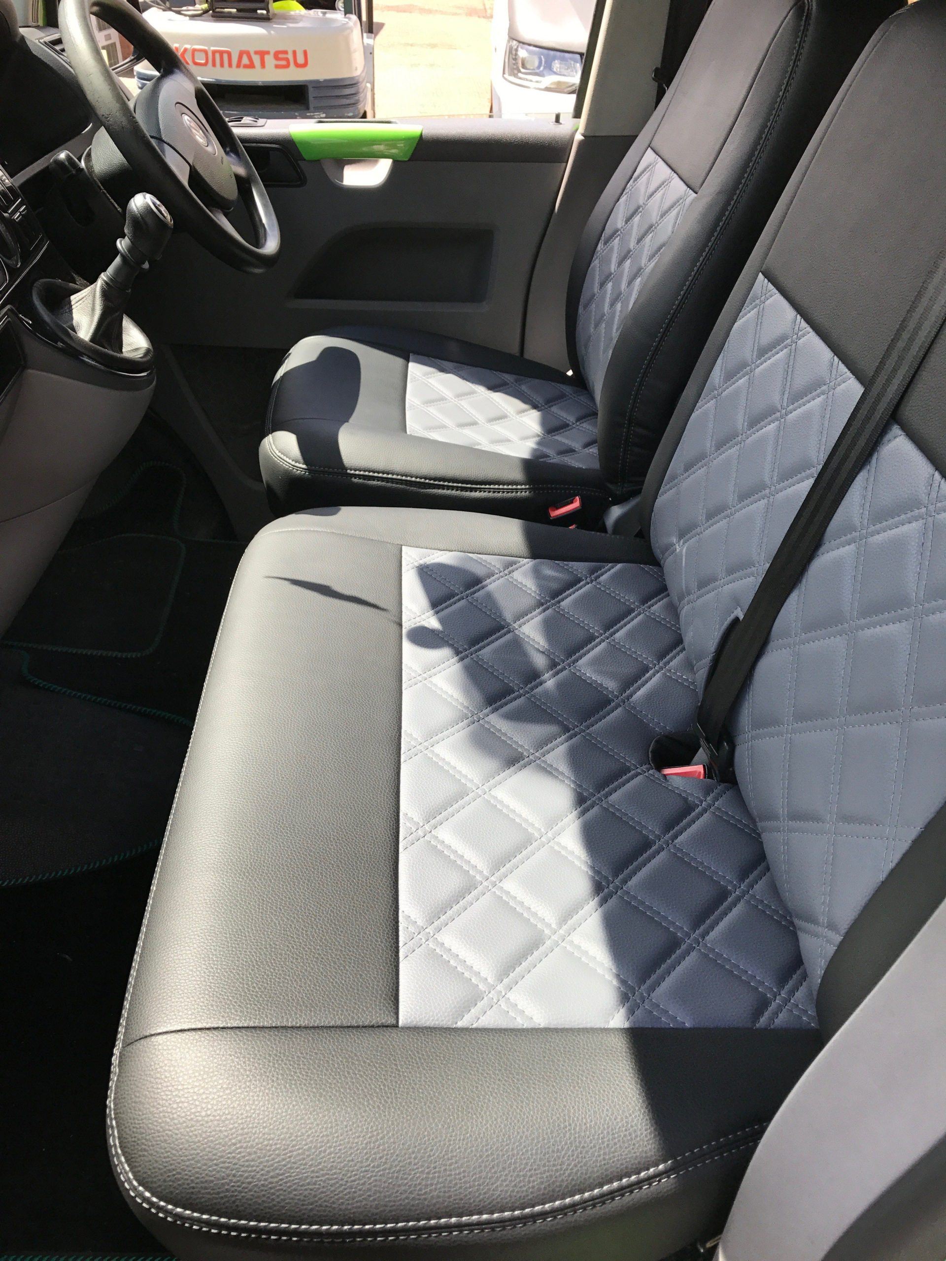 T5/T5.1 Diamond Stitch Seat Covers - Grey - Image 6