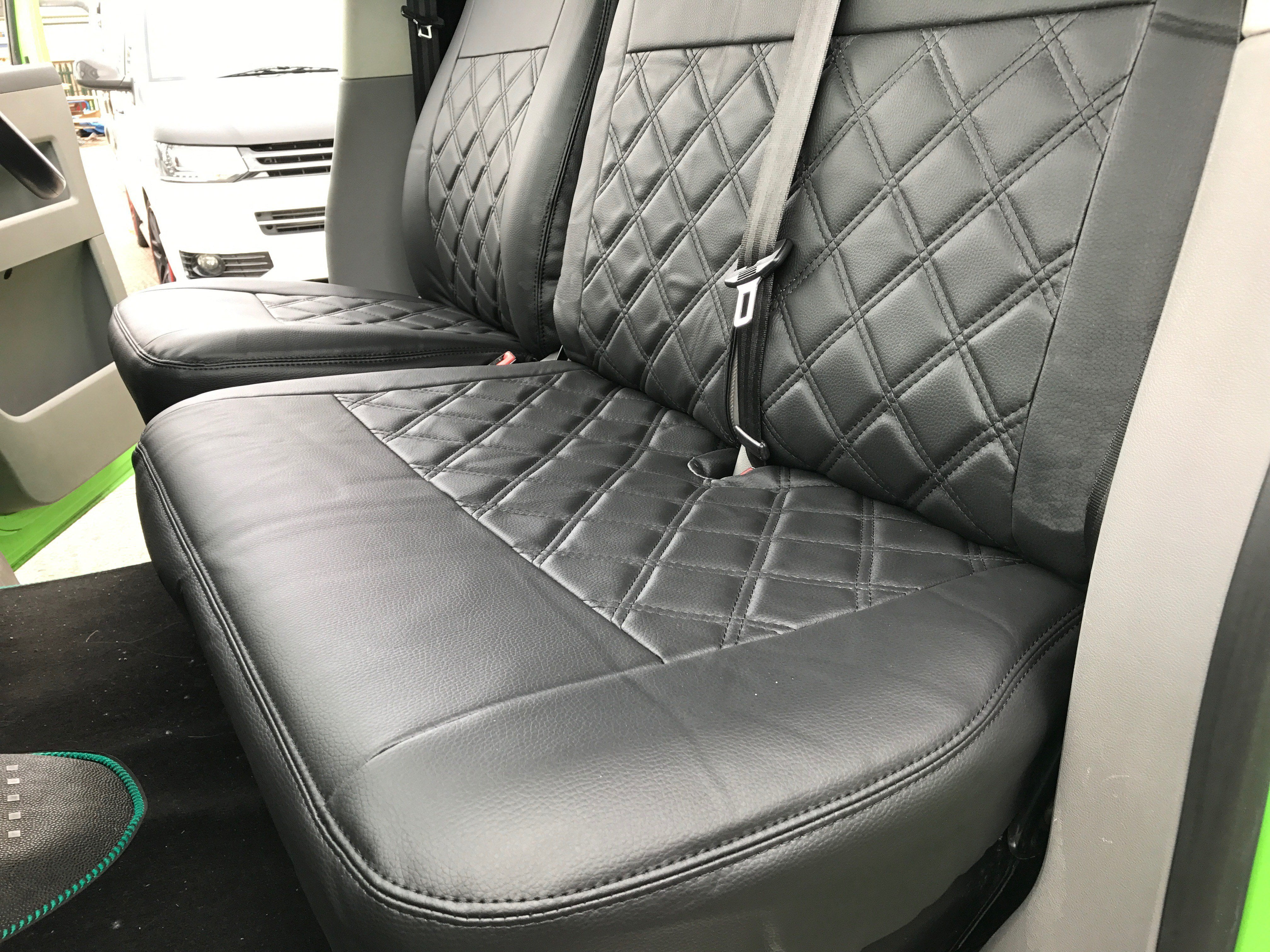 T5/T5.1 Diamond Stitch Seat Covers Black Wholesale Van Accessories