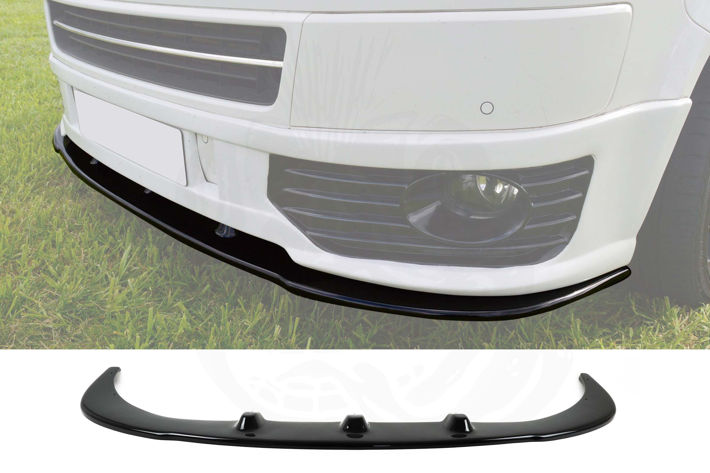 T5.1 Facelift 2010> Gloss Black Sportline Style Front Splitter - Image 2
