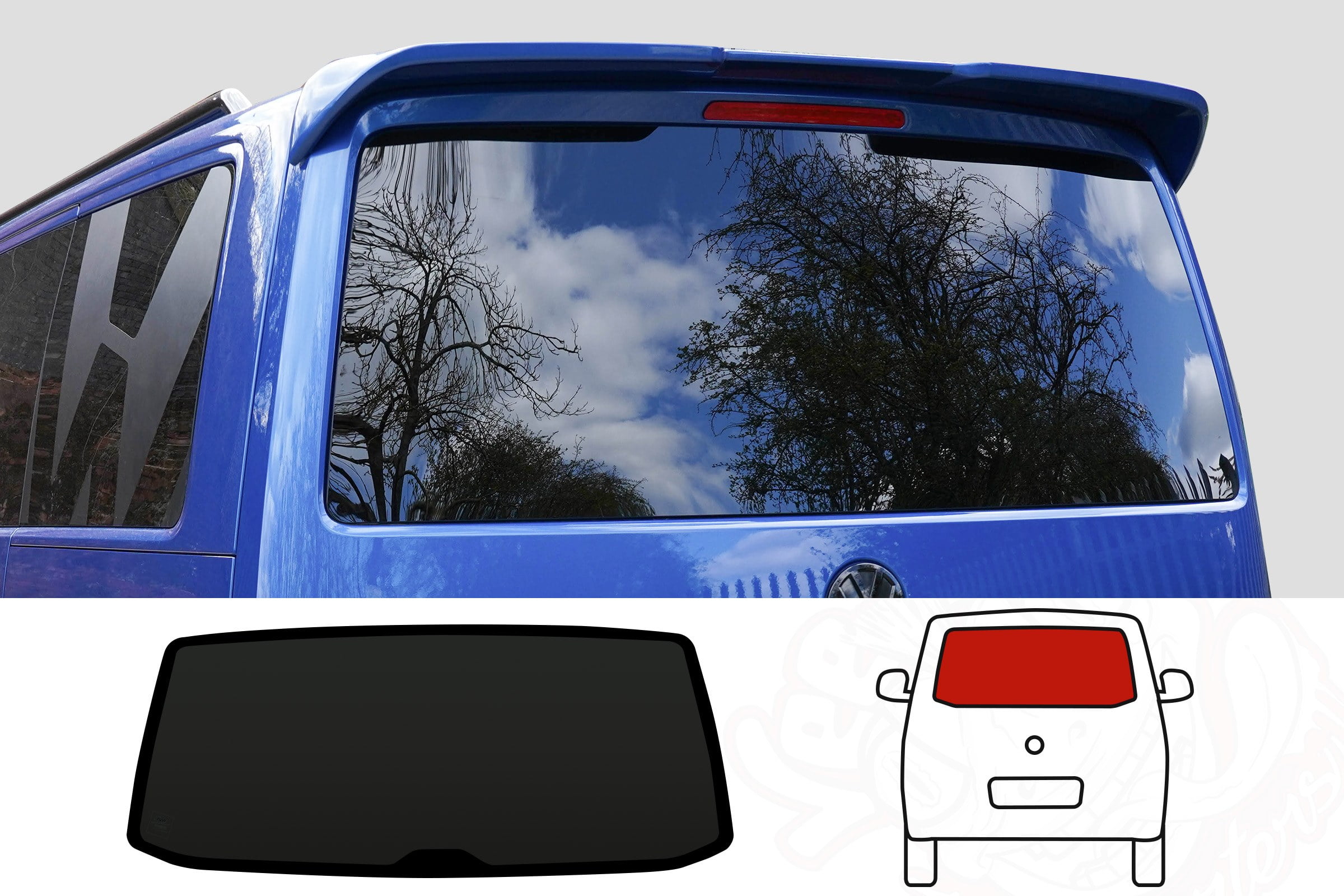 T6/T6.1 Tailgate Rear Door Window Glass In Privacy Tint