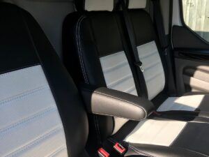 Alternative view of Ford Transit Custom Punched Leather Style Seat Covers - White