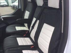 Ford Transit Custom Punched Leather Style Seat Covers - White - Image 3