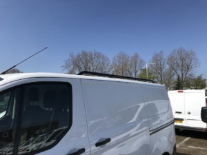Alternative view of Transit Custom 42mm Gloss Black Roof Bars LWB