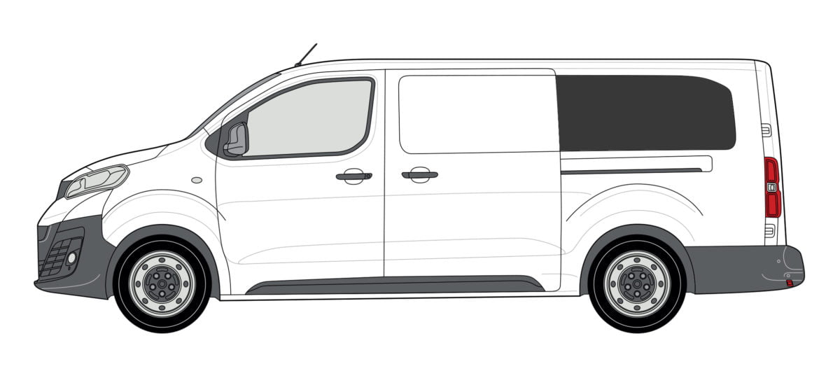 Vauxhall Vivaro 2019> N/S/R Fixed Window in Privacy Tint LWB