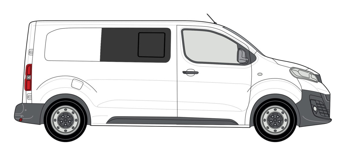 Vauxhall Vivaro 2019> O/S/F Opening Window in Privacy Tint MWB/LWB