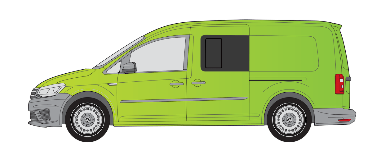 VW Caddy Maxi 2008> N/S/F Opening Window in Privacy Tint - Image 4