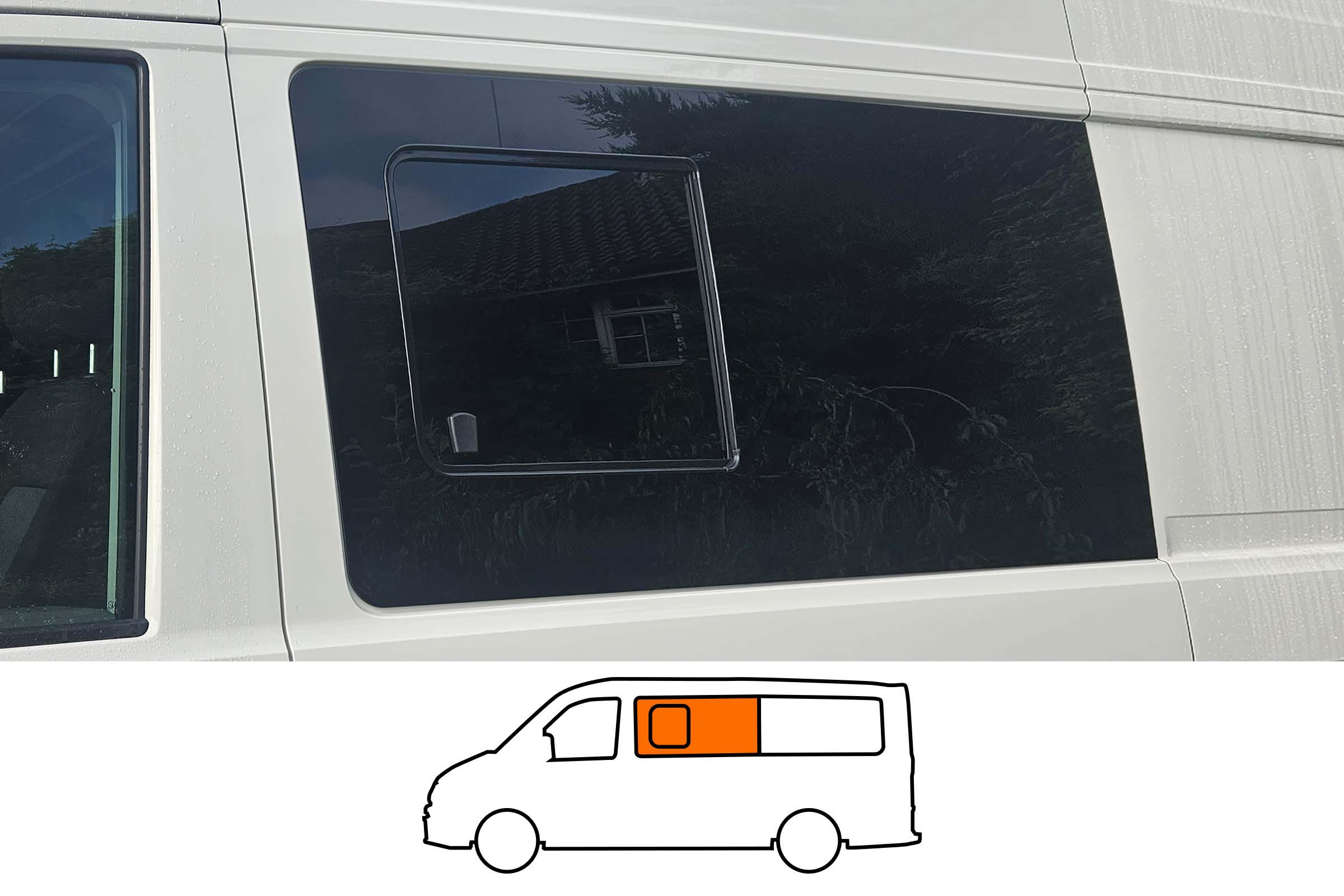 Crafter/TGE 2017> N/S/F Opening Window in Privacy Tint MWB/LWB/LWB+