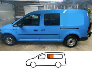 VW Caddy Maxi 2008> N/S/F Opening Window in Privacy Tint