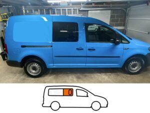 VW Caddy Maxi 2008> O/S/F Opening Window in Privacy Tint