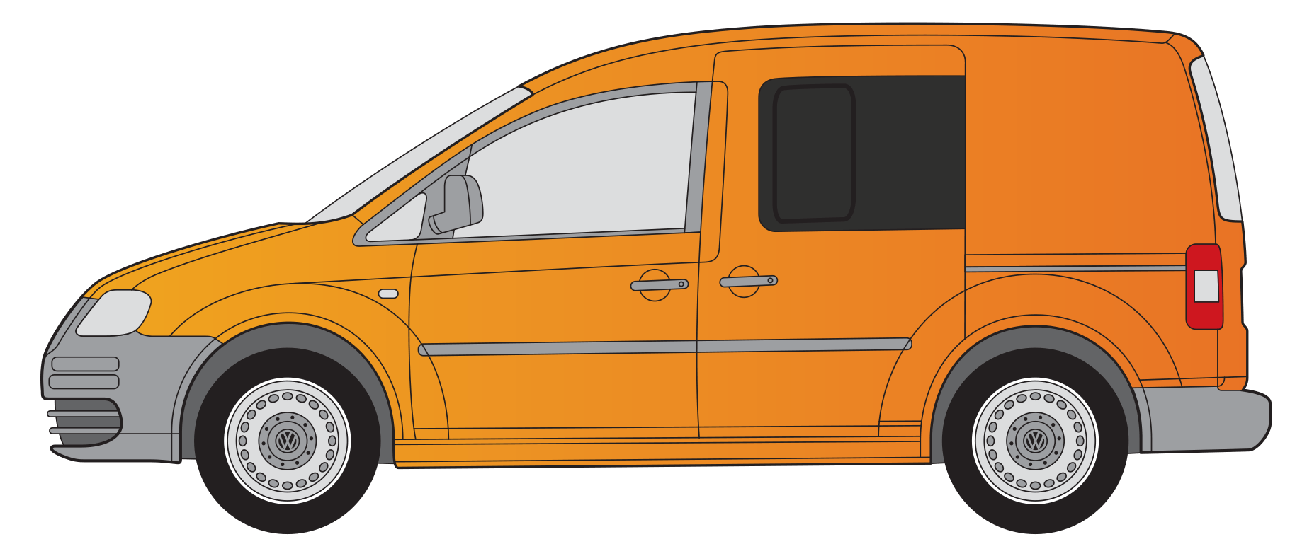 VW Caddy 2003> N/S/F Opening Window in Privacy Tint