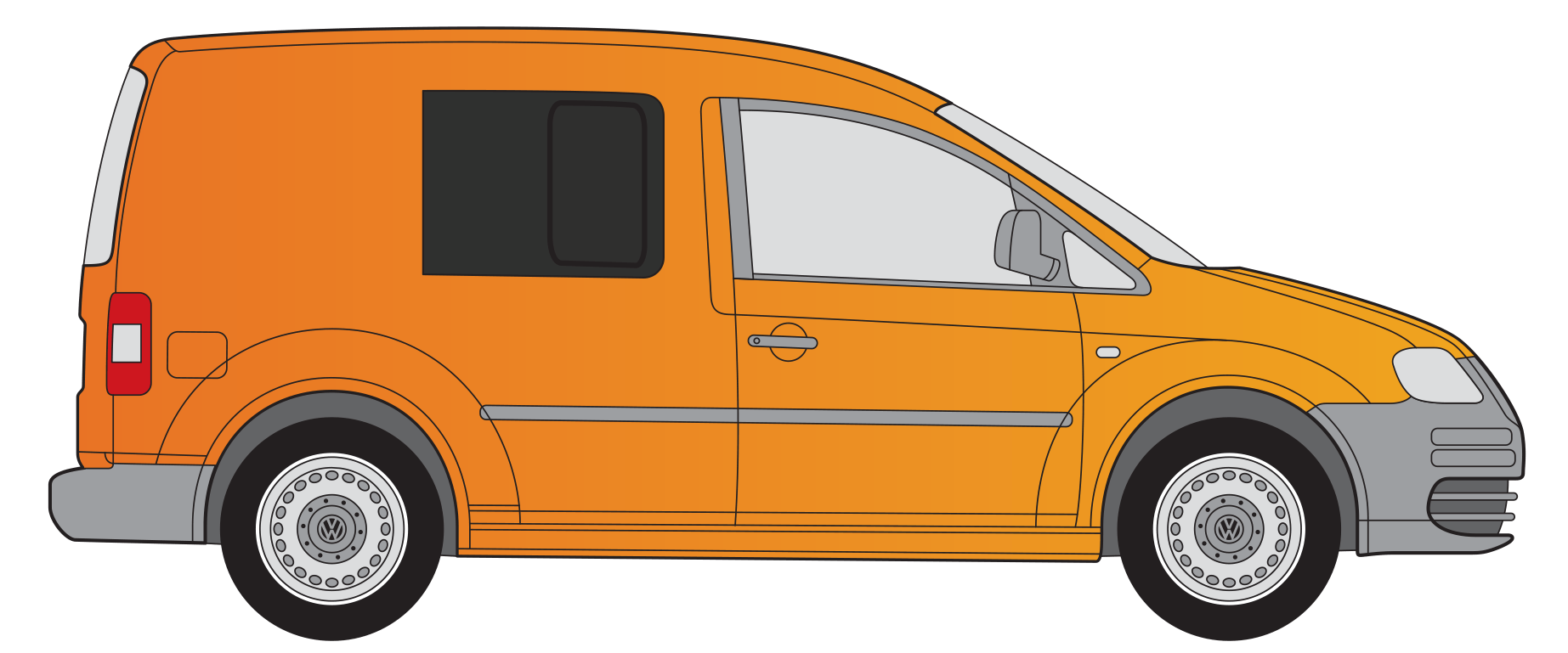 VW Caddy MK3/4 03-20 O/S/F Opening Window in Privacy Tint