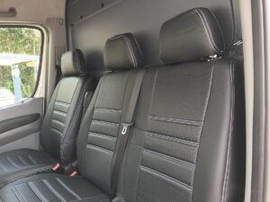 Alternative view of Mercedes Sprinter Punched Leather Style Seat Covers – Black
