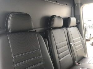 Mercedes Sprinter Punched Leather Style Seat Covers – Black - Image 3
