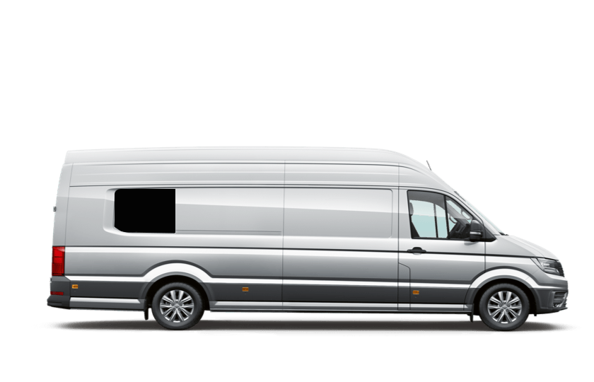 Crafter/TGE 2017> O/S/Rear 1/4 Fixed Window in Privacy Tint LWB/LWB+
